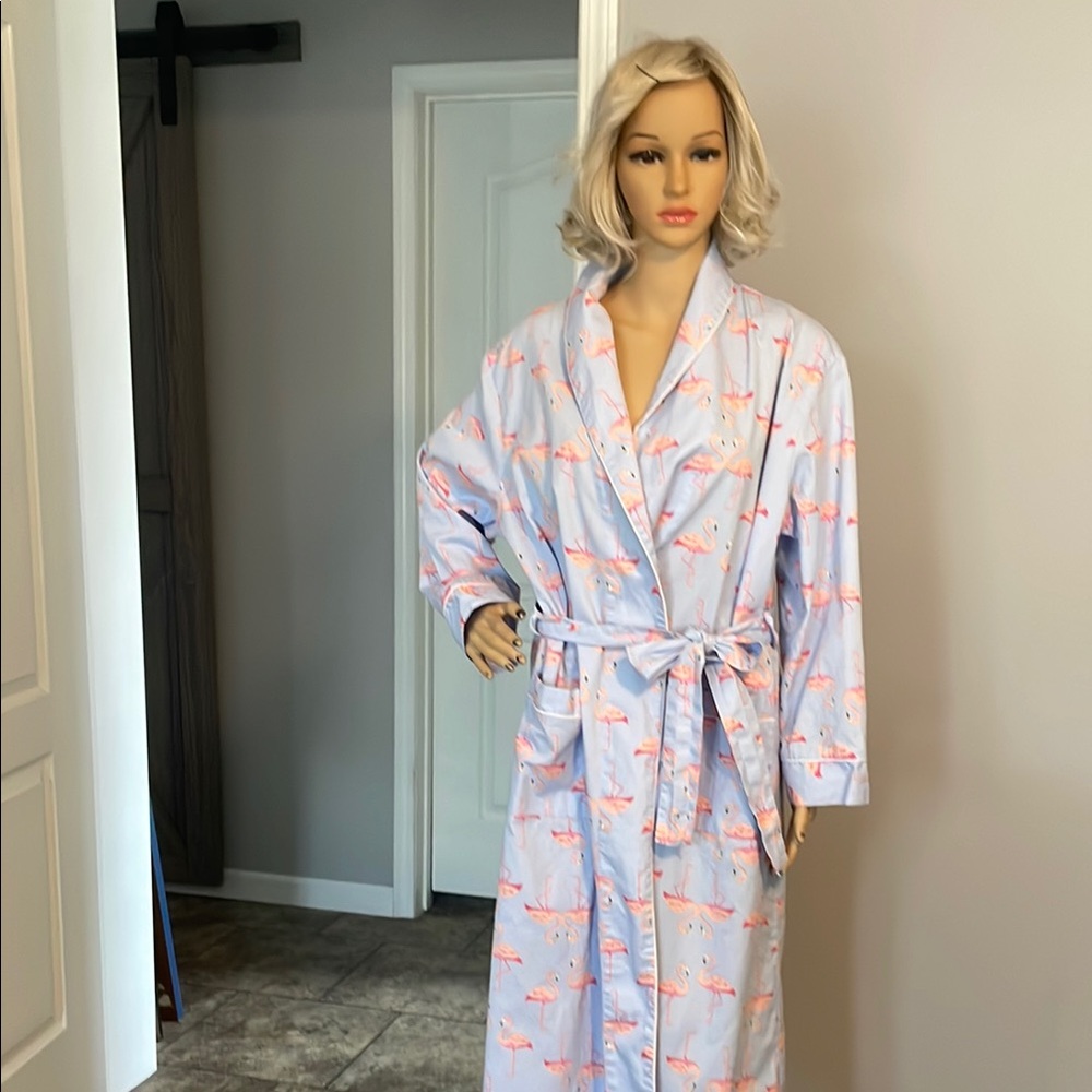 Lavender Flamingo Print Robe
